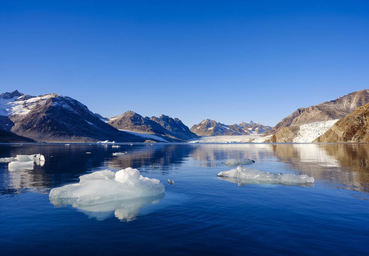Karale glacier in the Sermiligaaq Fjord. Ammassalik region in the north east of Greenland. North America , Greenland, Ammassalik, danish territory, October