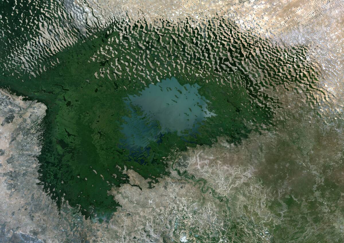 Lake Chad, Chad, In 1999, True Colour Satellite Image