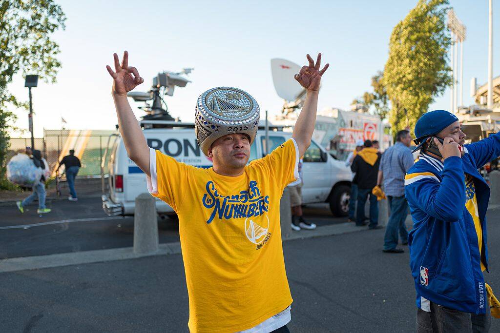 Fan celebrating
