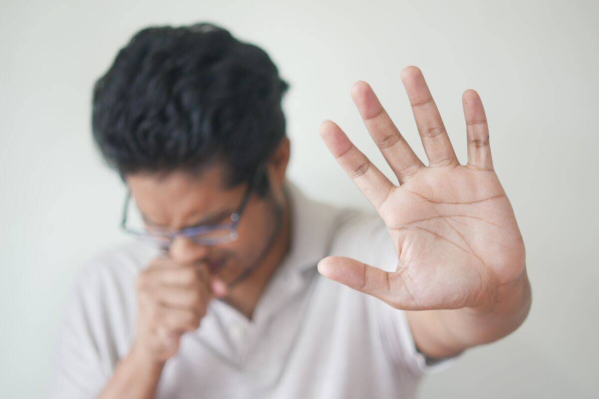 Man sneezing