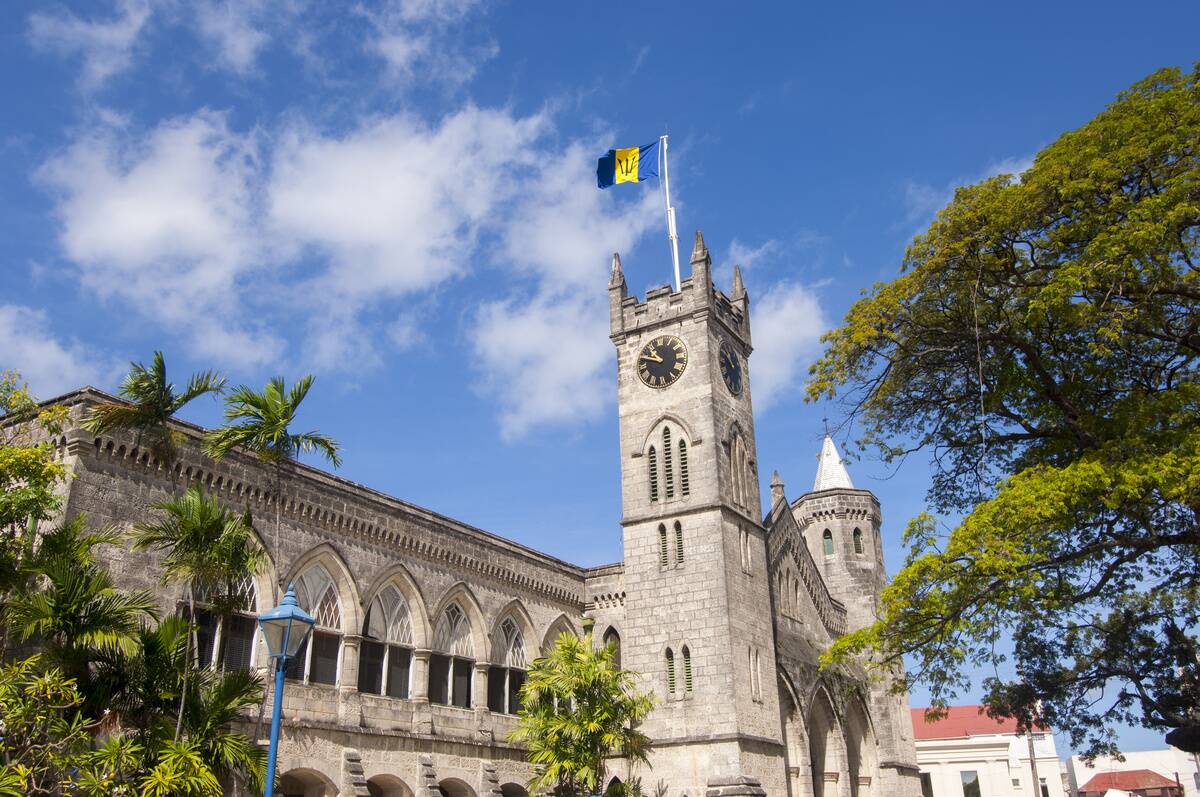 The city hall in Bridgetown, the capital city of Barbados,...
