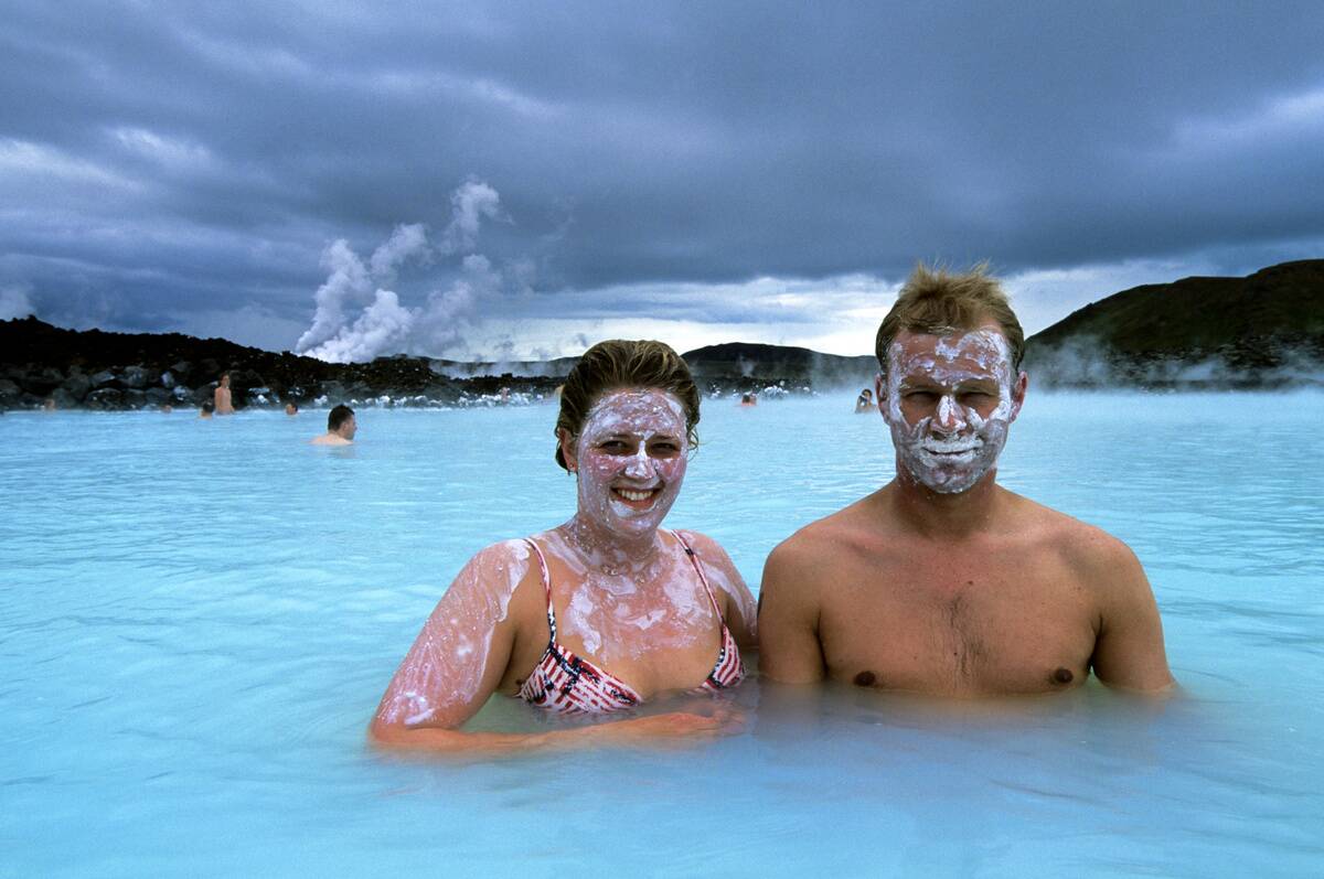 Iceland,near Reykjavik,blue Lagoon Thermal Area, Spa, People...
