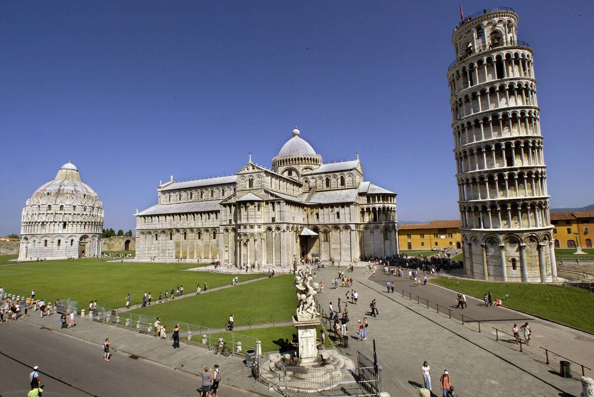 Leaning Tower Offers Night Views
