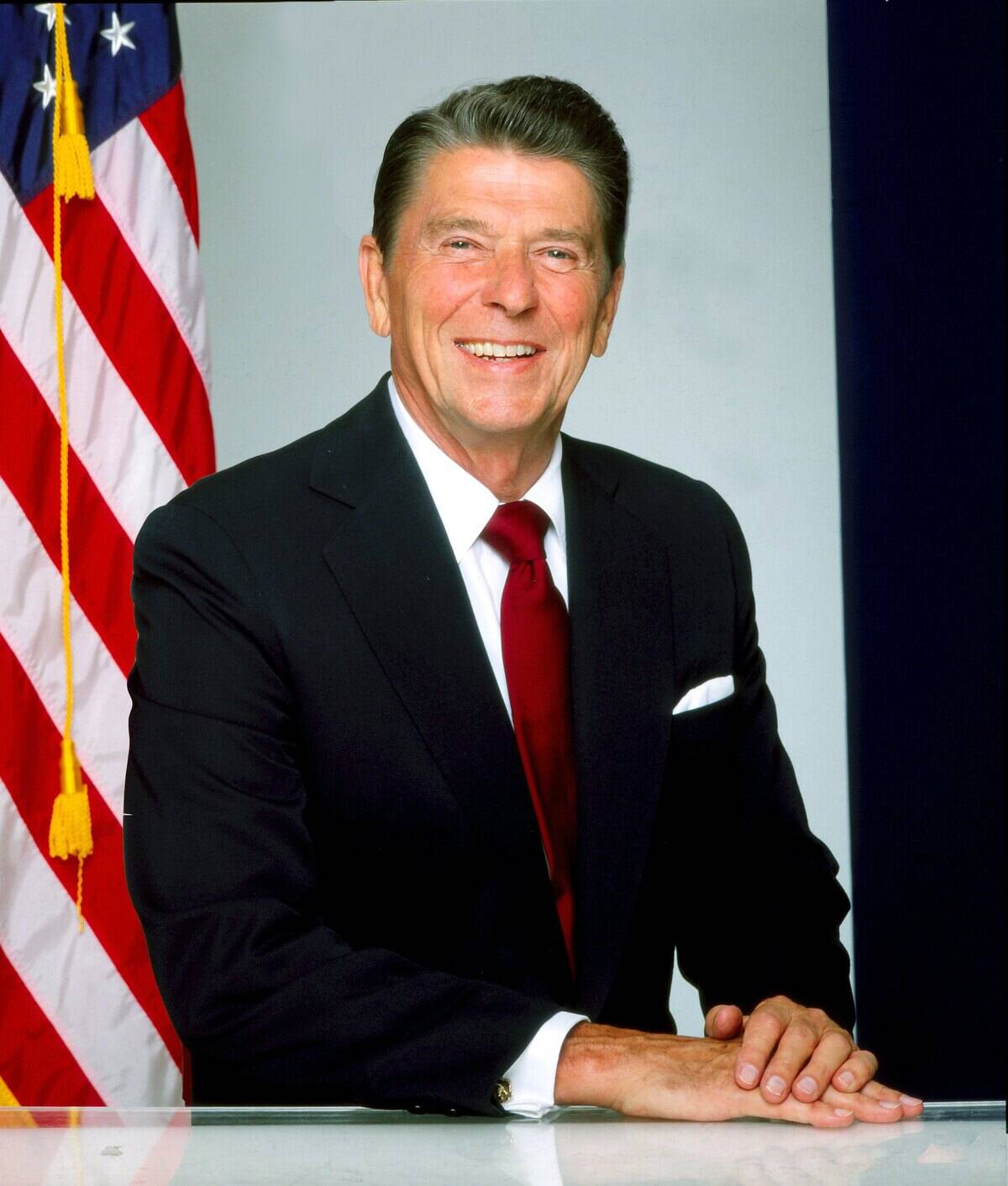 LOS ANGELES - 1980: President Ronald Reagan poses for a portrait in 1980 in Los Angeles, California. (Photo by Harry Langdon/Getty Images)