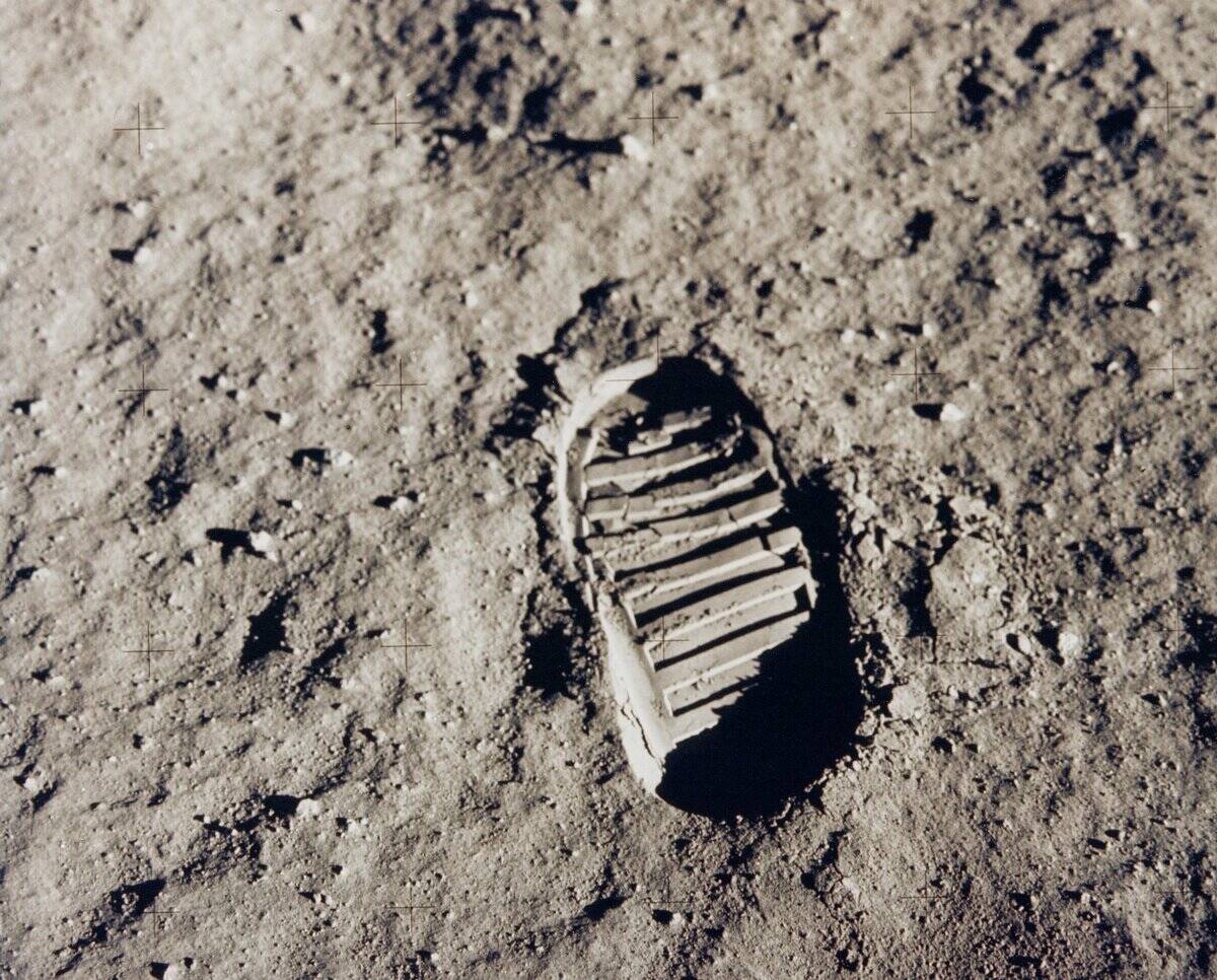 Apollo 11 Bootprint On The Moon