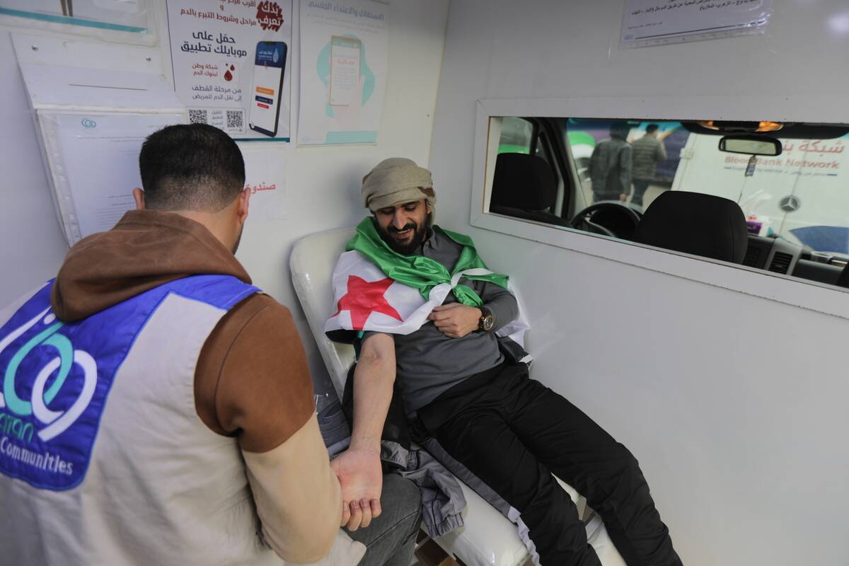 Syrians donated blood for 'a life in unity and peace'