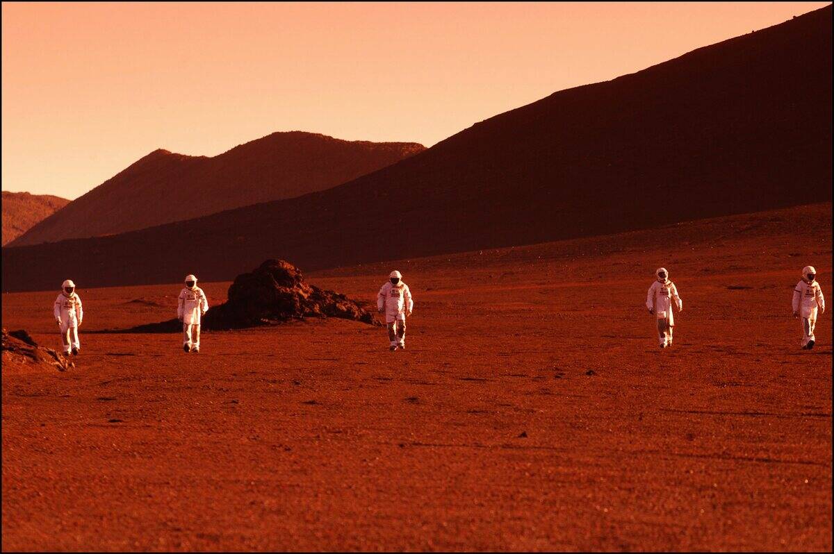 Ascent Of Mars Mountain In France In December, 2002.