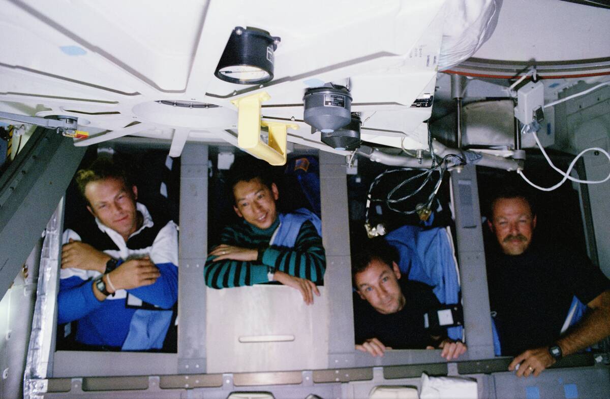 Astronauts Aboard the Space Shuttle Endeavour