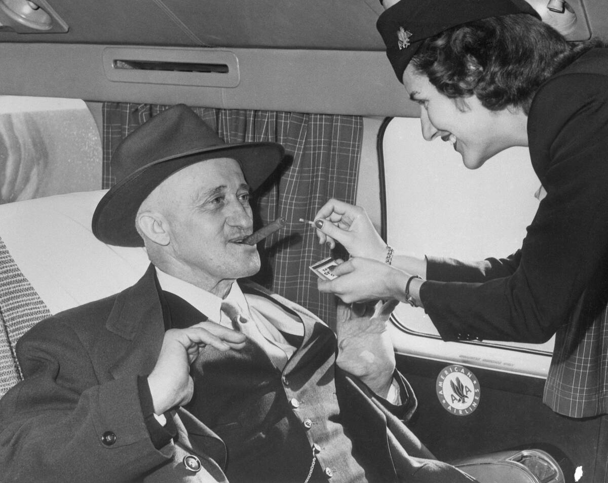Flight Attendant Lighting Cigar for Passenger
