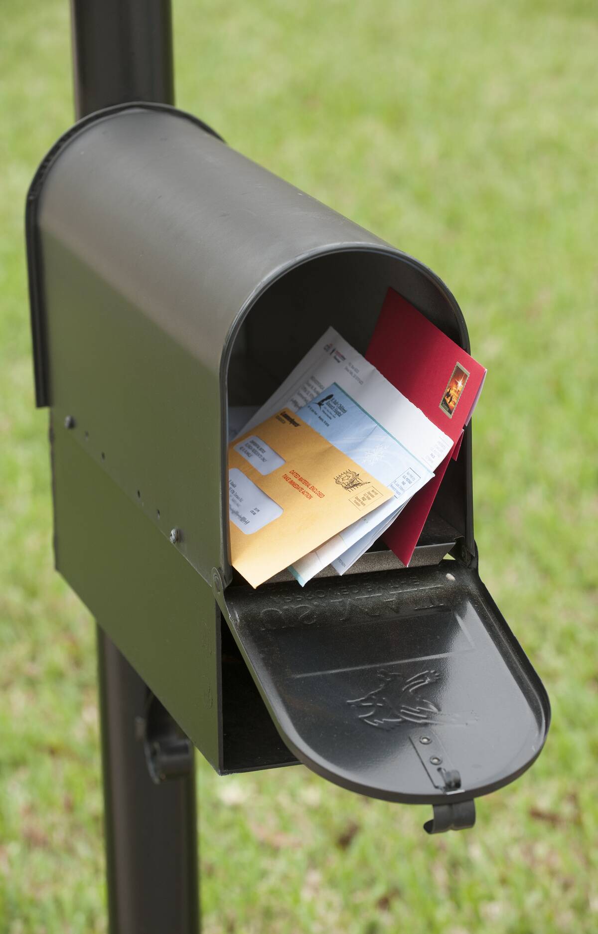 US mail box containing letters