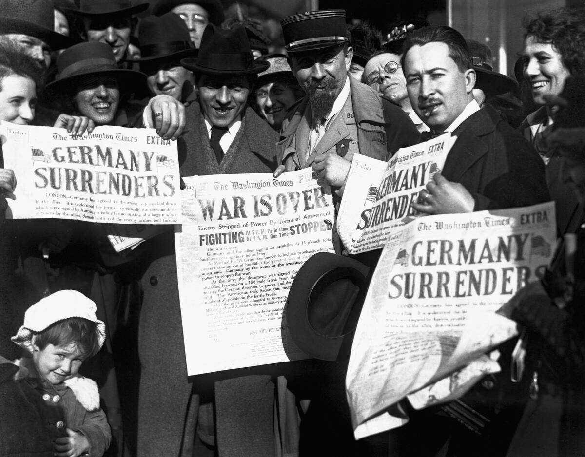 Newspaper Headlines on Armistice Day