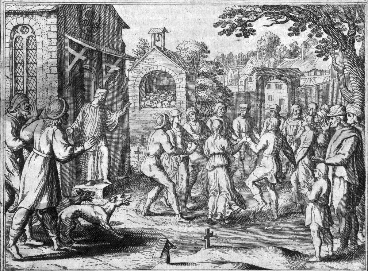 Print of Dancing Mania In Europe During Plague