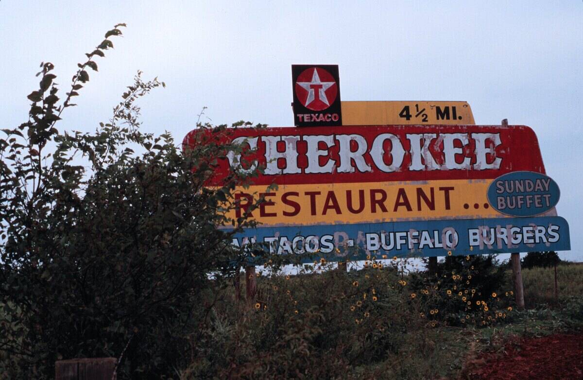 Cherokee Restaurant Sign In Oklahoma