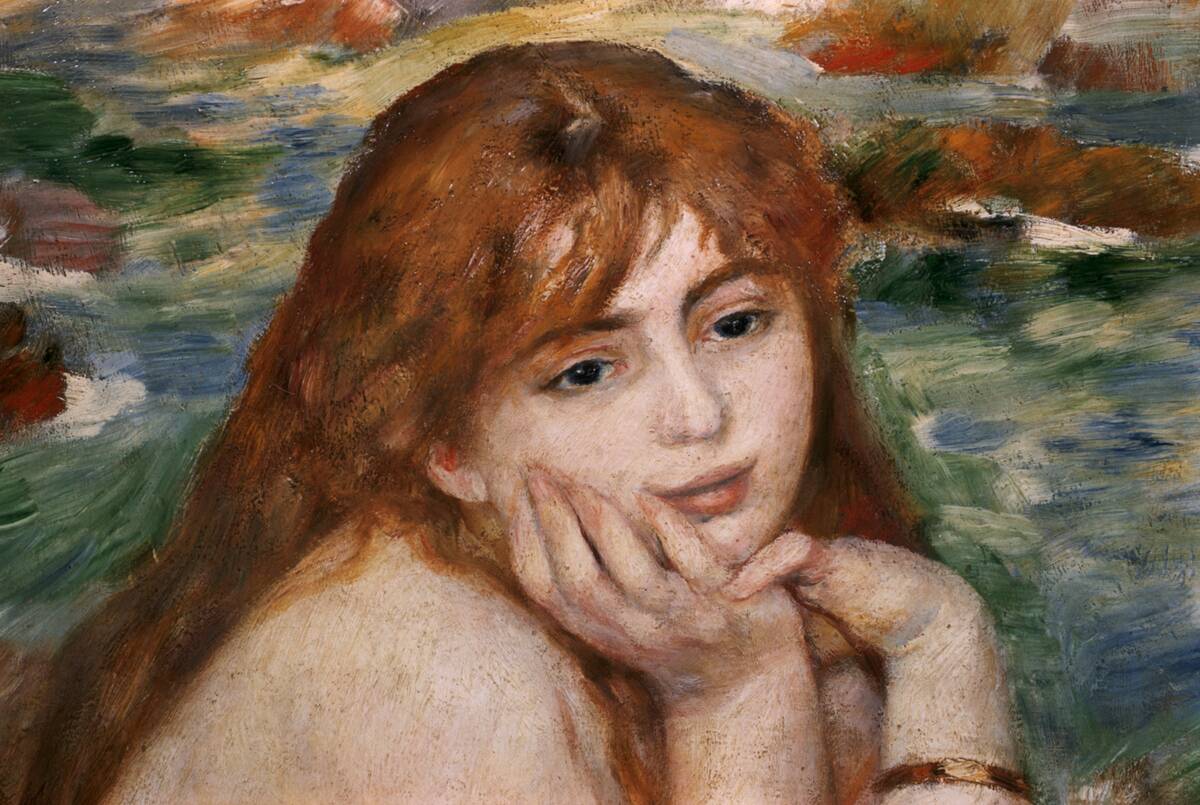 Detail of Female Figure's Head from Seated Bather by Pierre-Auguste Renoir