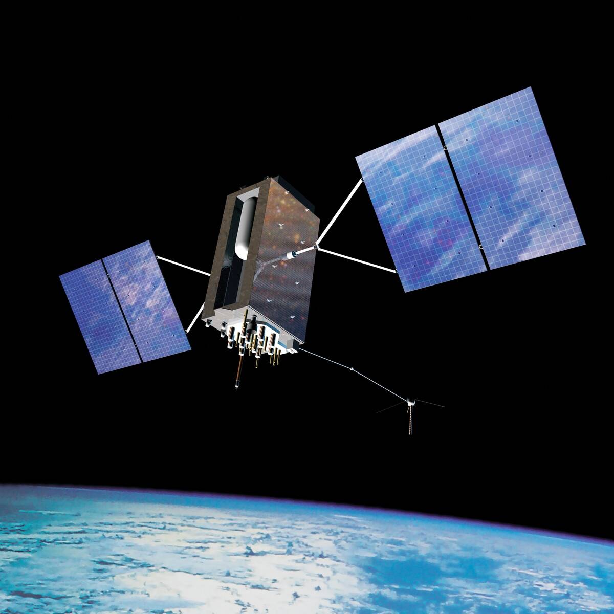 GPS satellite in Earth orbit...
