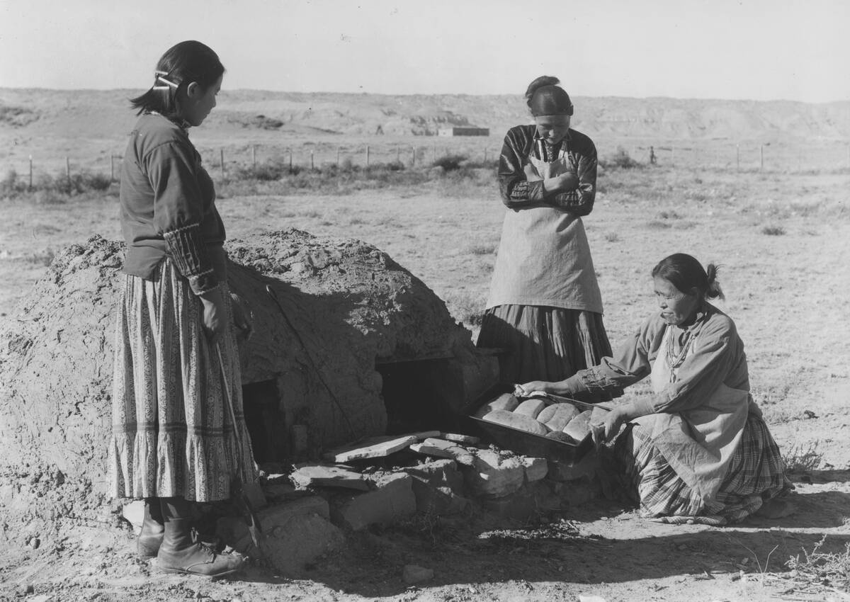 Indian Women Baking Bread In Outdoor Ovens