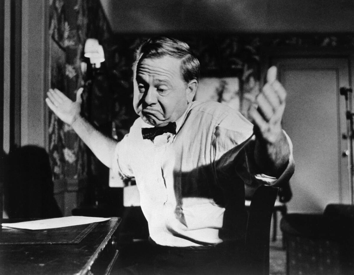 Mickey Rooney Gesturing as Disgruntled Character