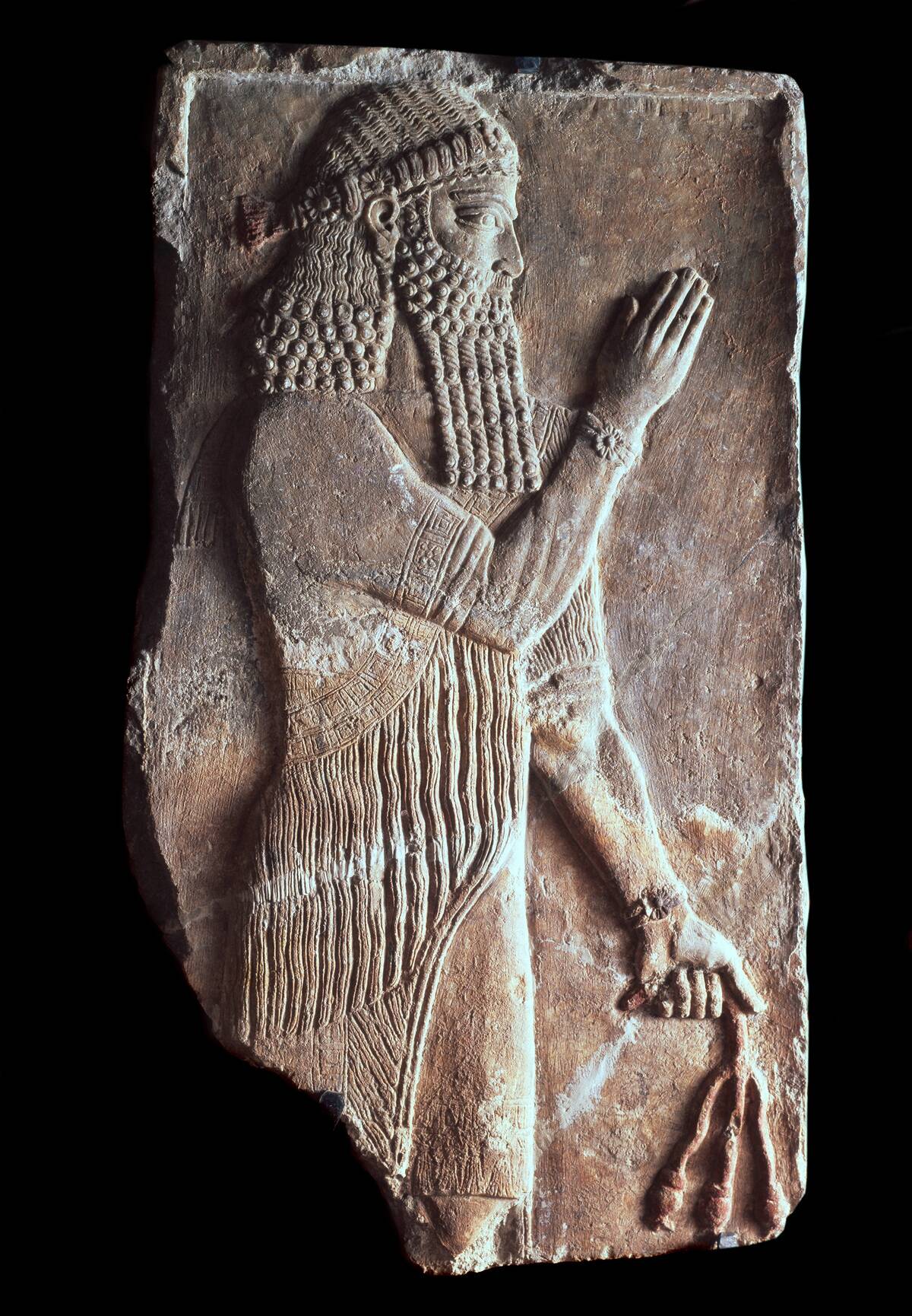 'Priest with a branch of pomergranate tree', 722-705 BC.