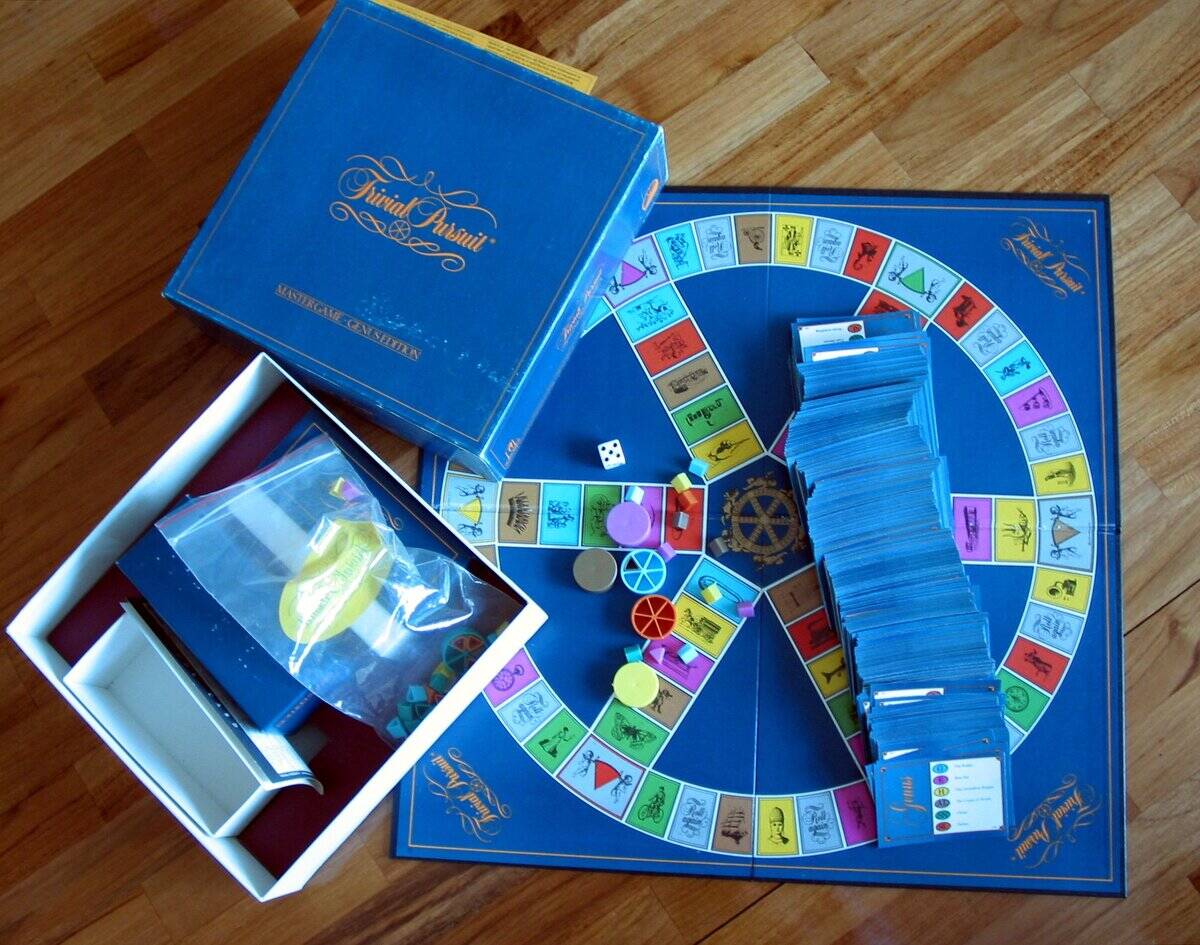 The board game TRIVIAL PURSUIT.