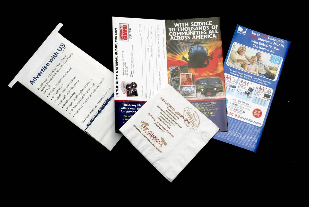 Airsickness bags will soon become the next advertising mediu