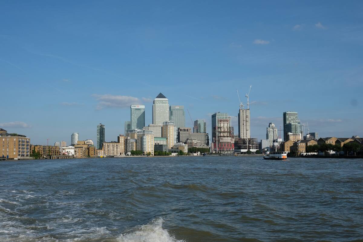 Canary Wharf and The River Thames