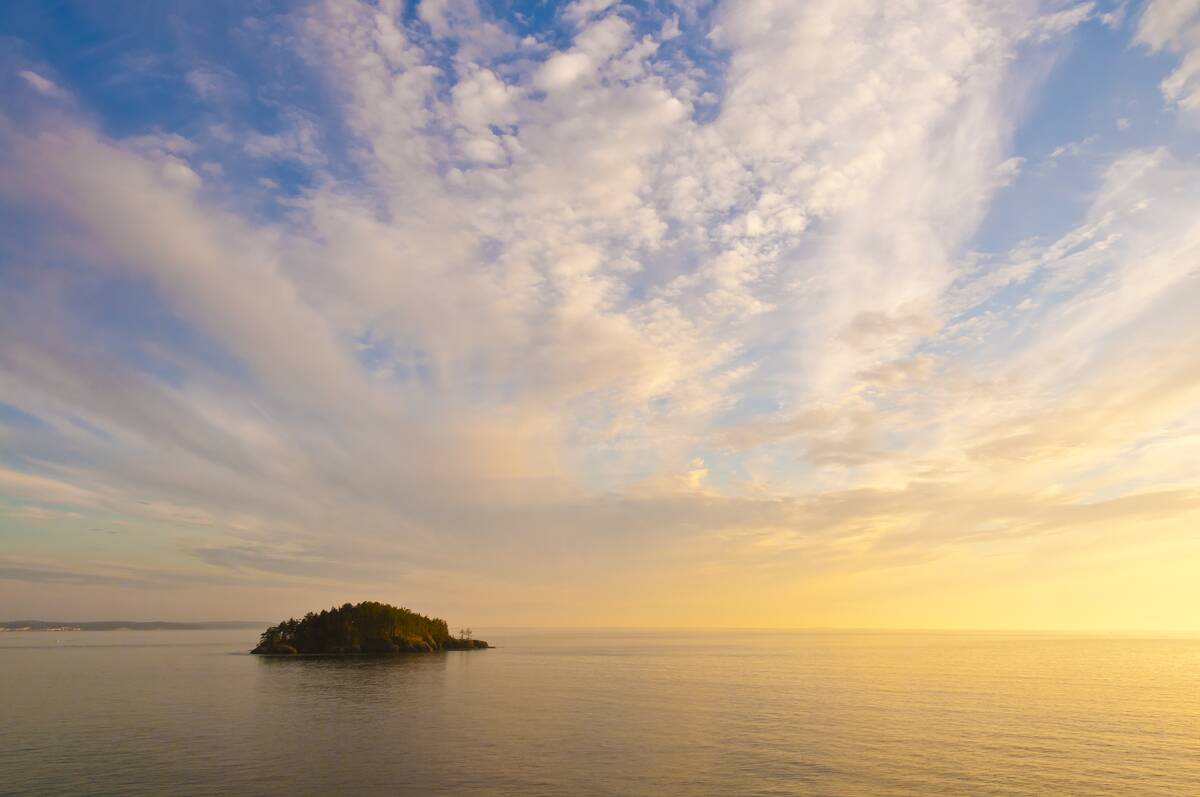 Deception Island at sunset, Washington