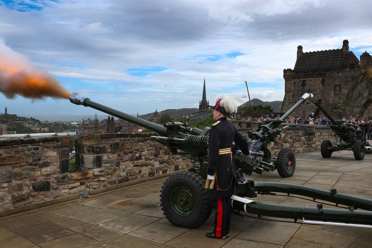 Gun Salute To Mark The Anniversary Of King Charles III Accession Takes Place In Edinburgh
