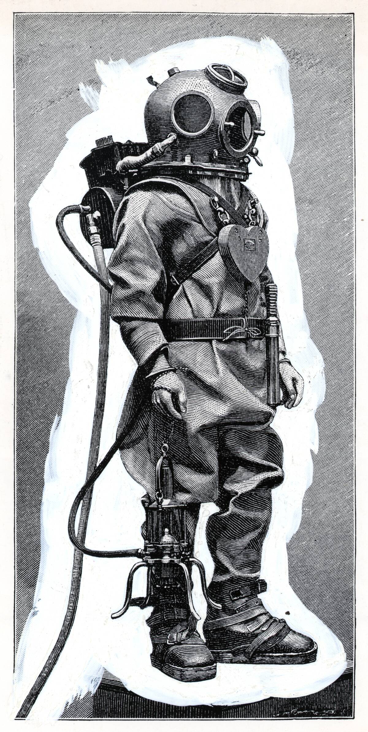 Illustration Of Man In Diving Suit