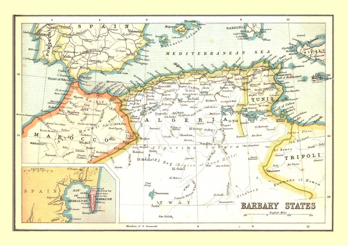 Map Of The Barbary States