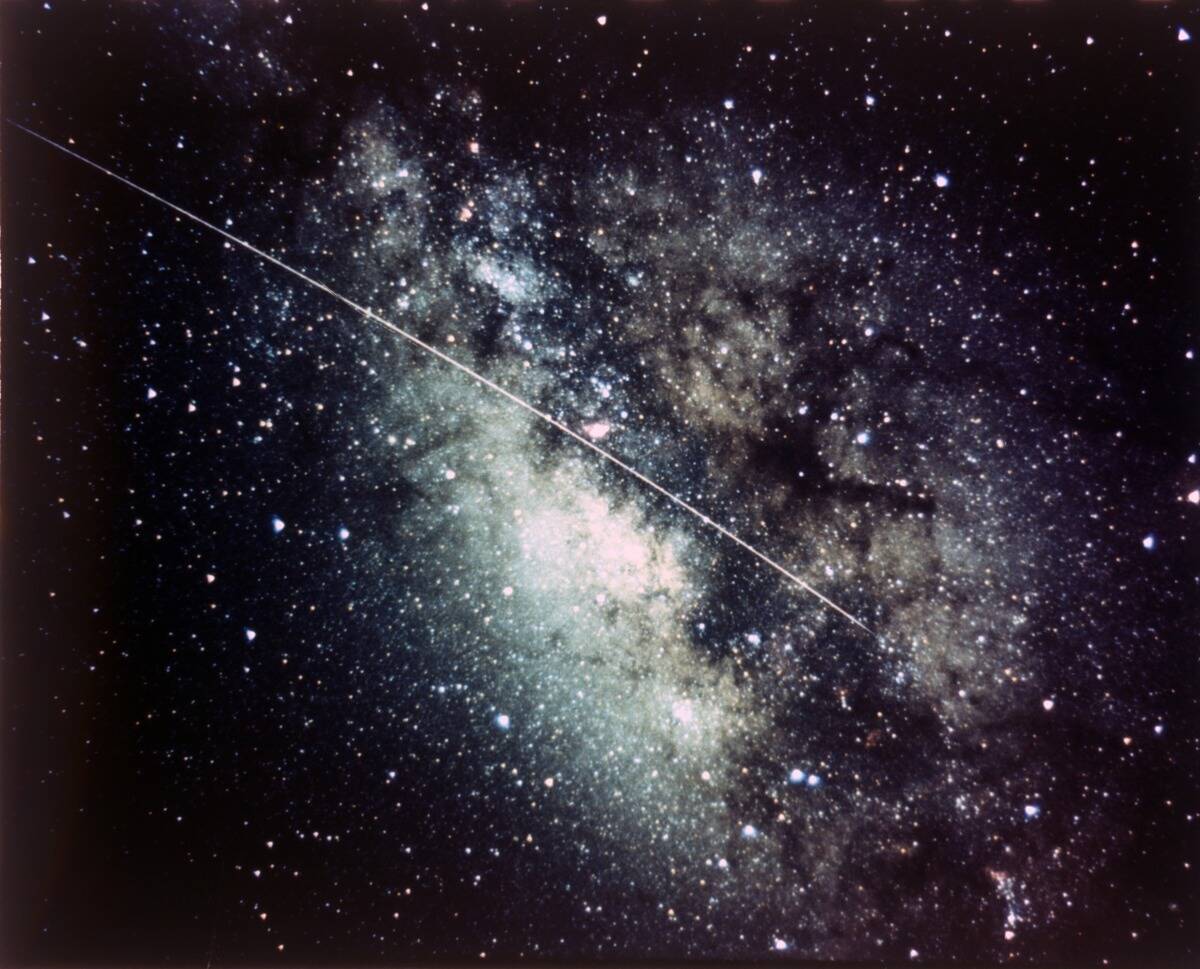 Milky Way In The Sagittarius Region With Meteor Streak. Creator: Nasa.