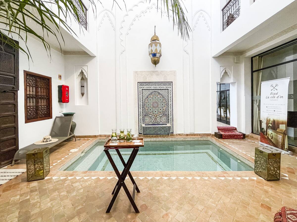 Morocco, Marrakech, Traditional riad, Hammam