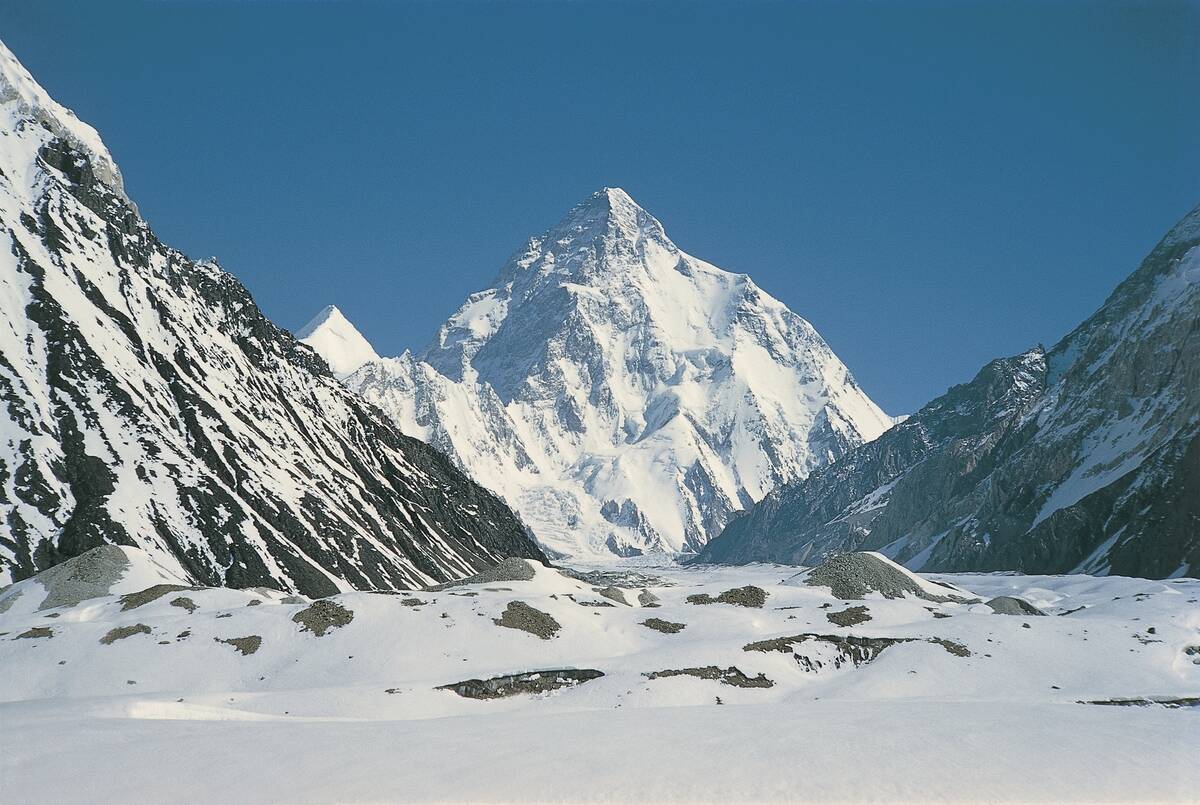 Mountains covered with snow, K2, Karakoram Range, Kashmir, Pakistan