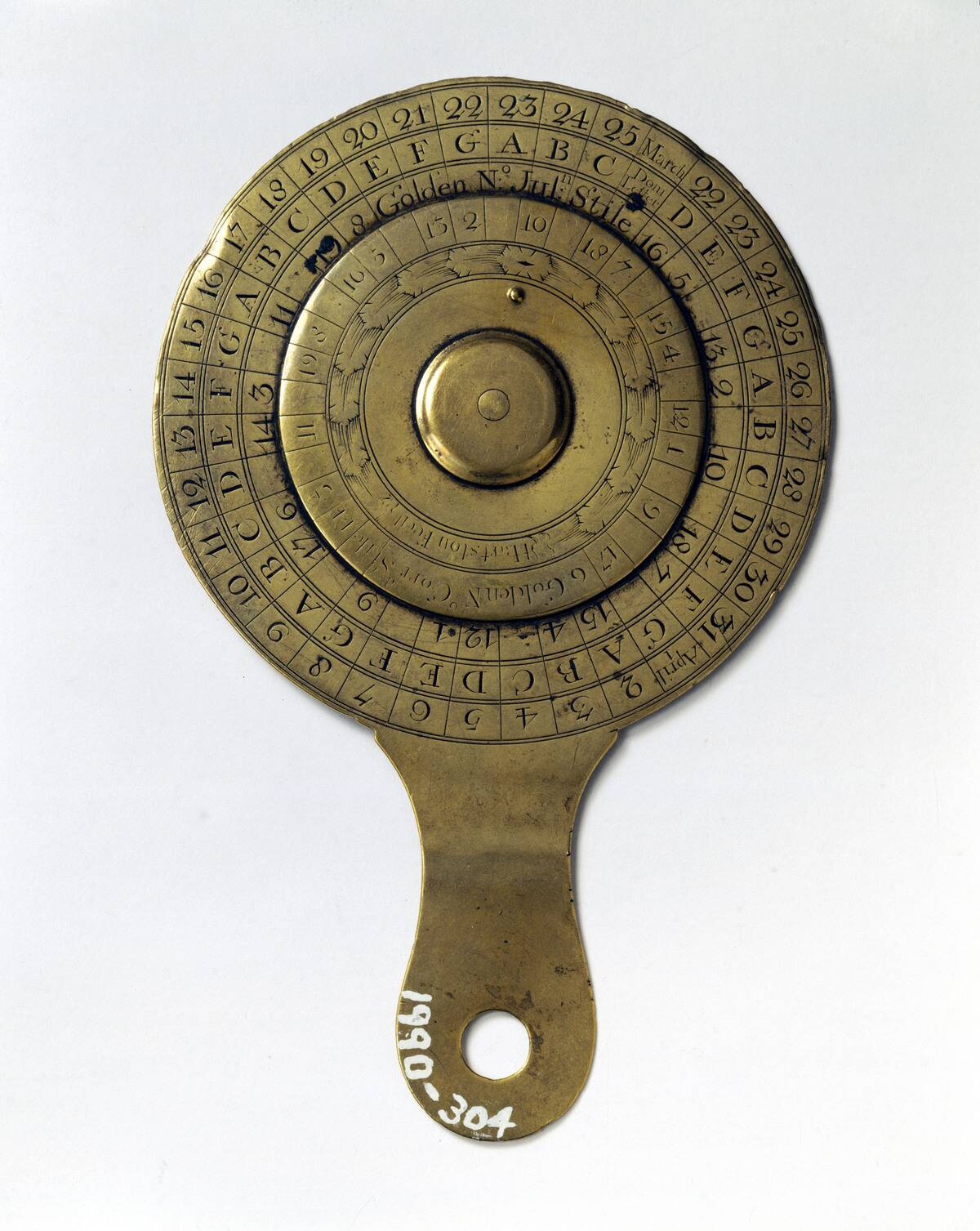 Perpetual calendar, English, 18th century.