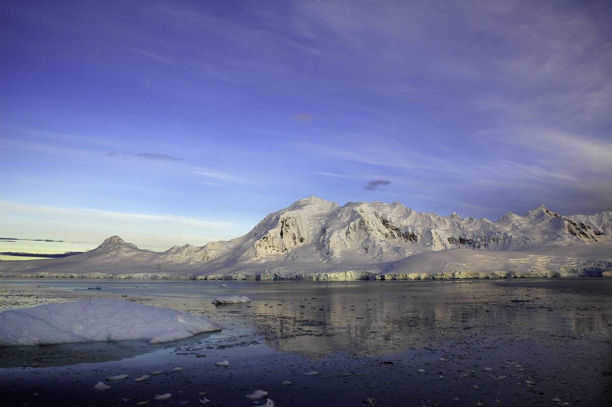 Snow covered mountains early in the morning...