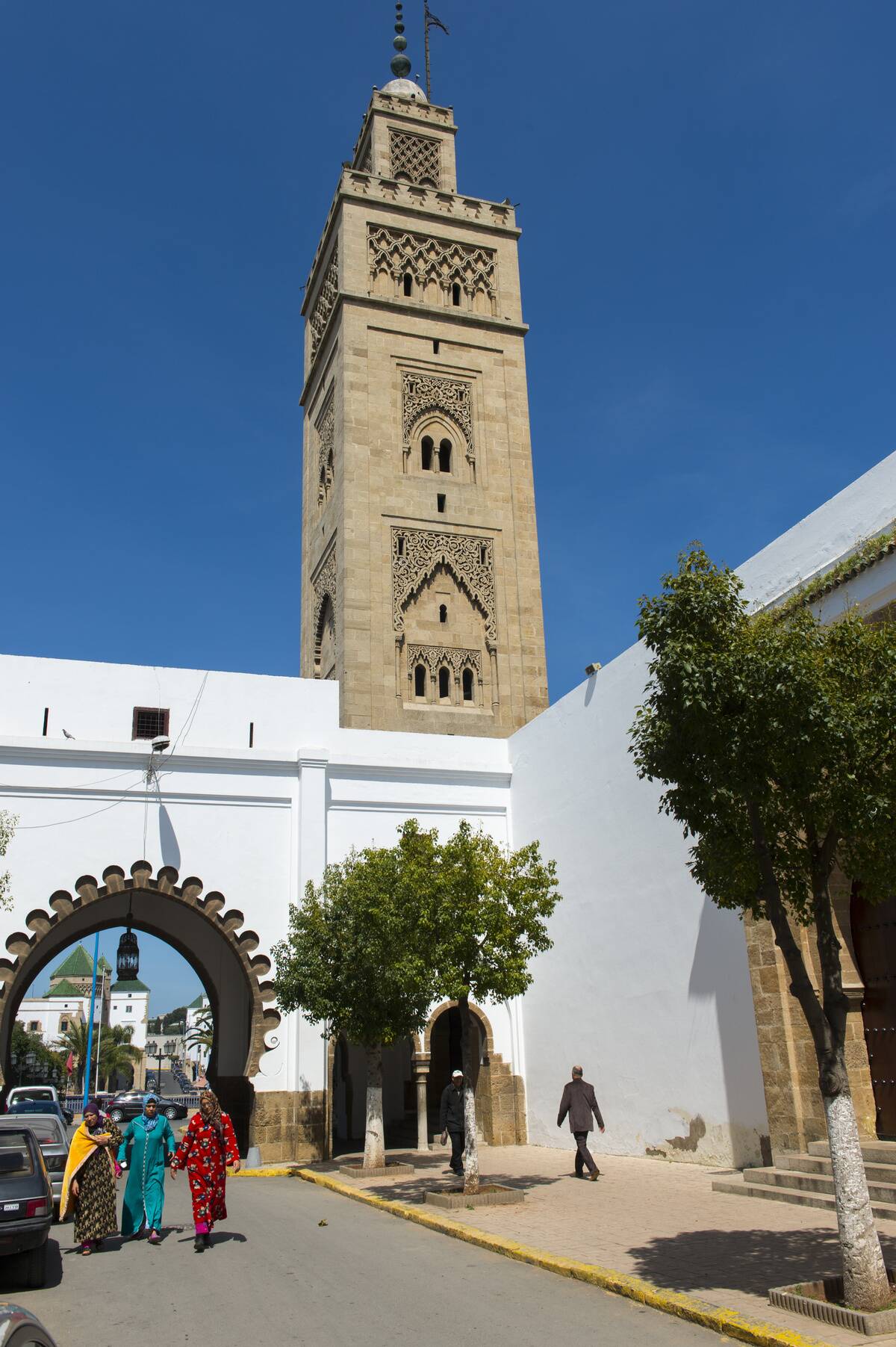 View of the Youssoufi Mosque in Habous, one of the...