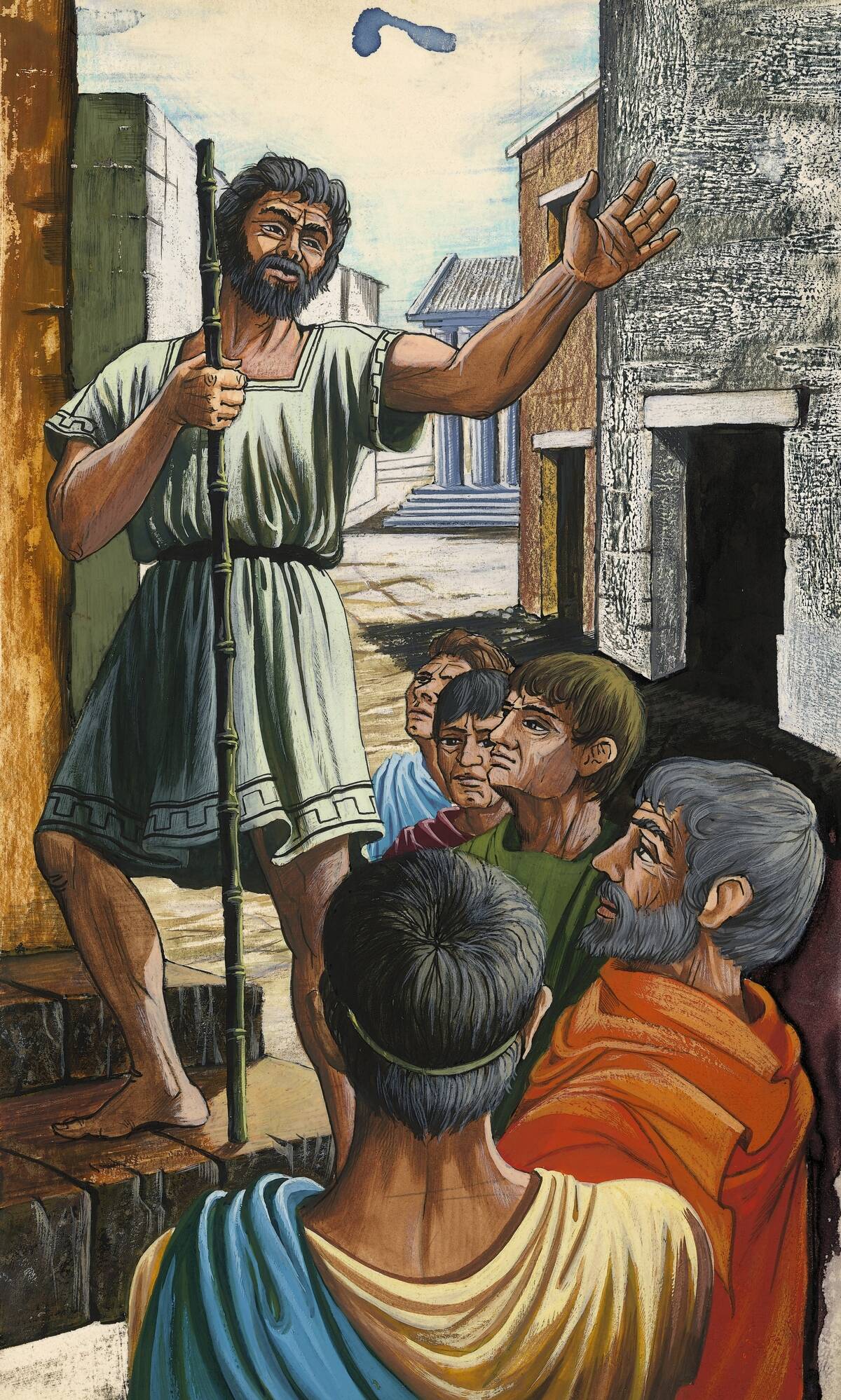 A sophist philosopher, Greece, drawing