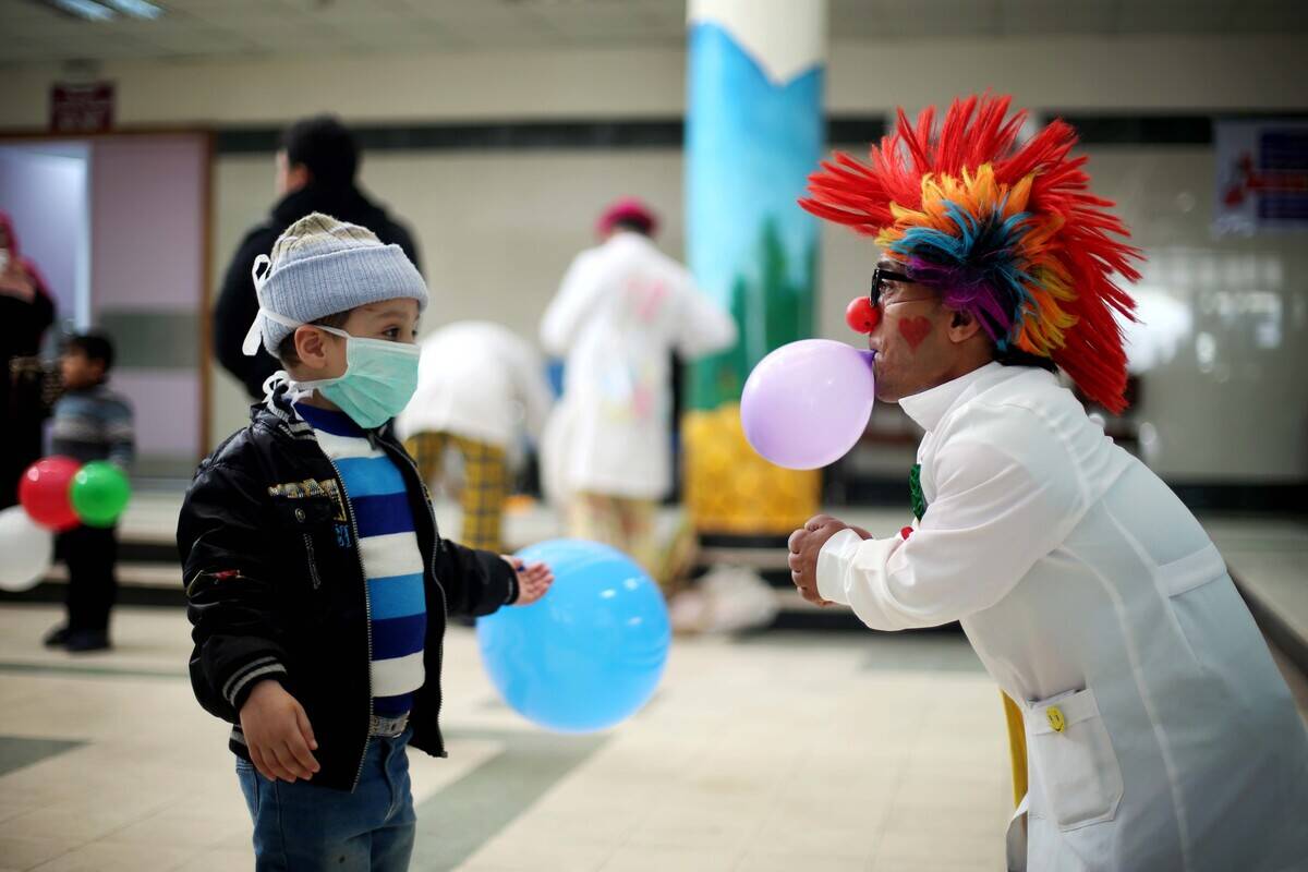Clown doctos at Abdel Aziz al-Rantisi Hospital in Gaza