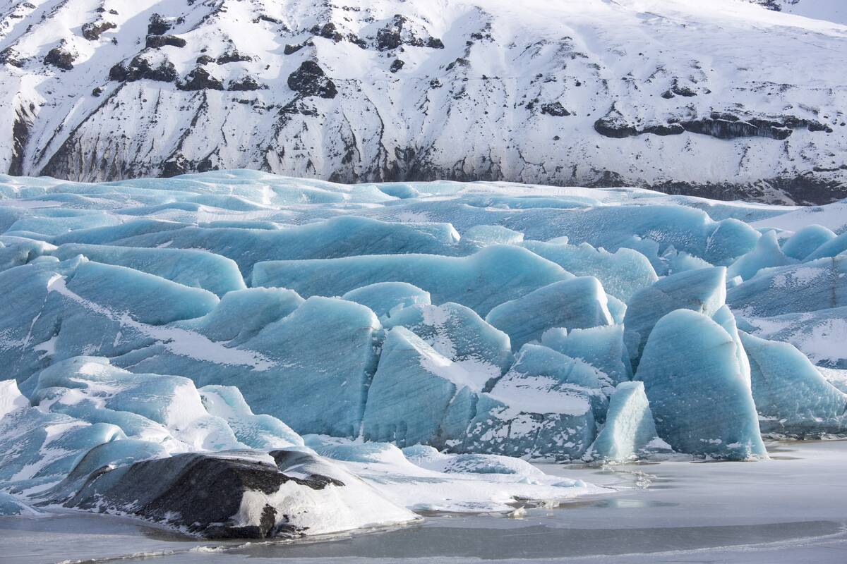 Glacial Tongue of Svinafellsjokull Glacier in Iceland