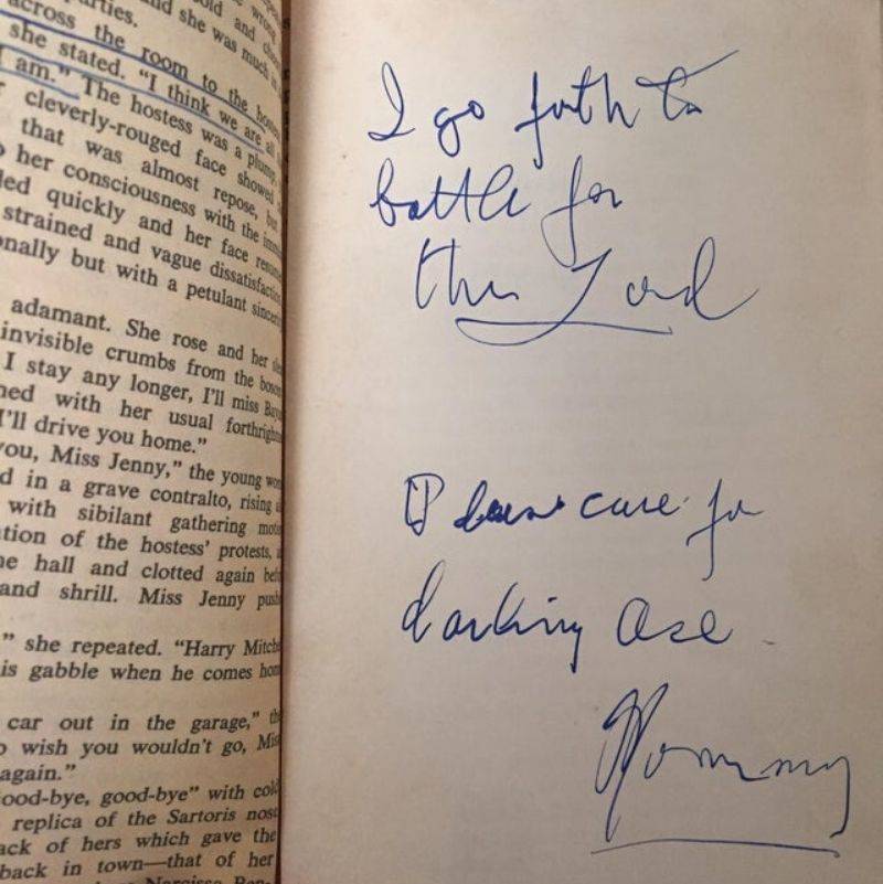 a note from someone's mom in a book