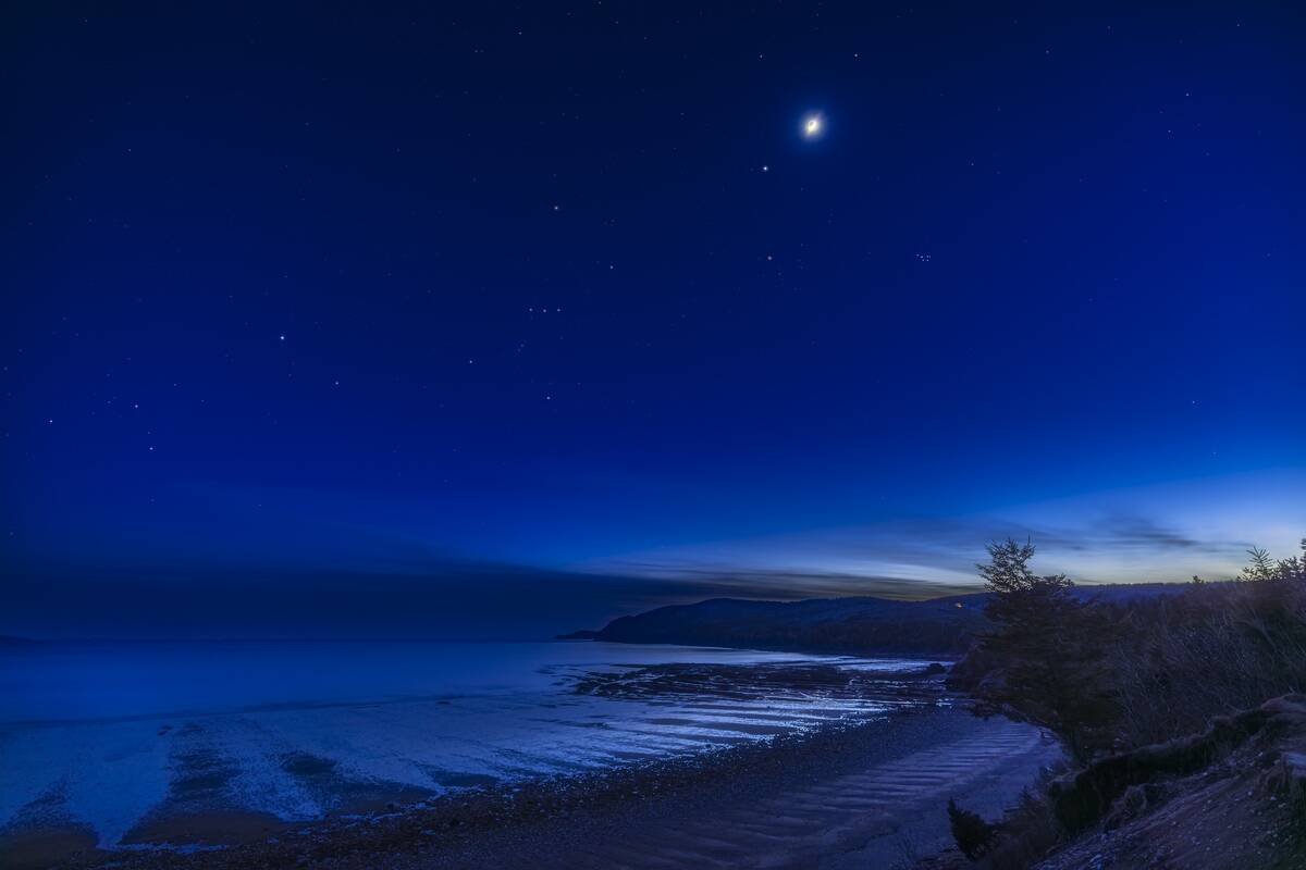 Orion in Evening Twilight over Bay of Fundy