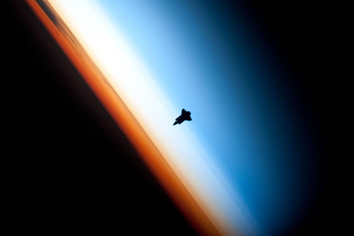 Space Shuttle Endeavour Over Earth