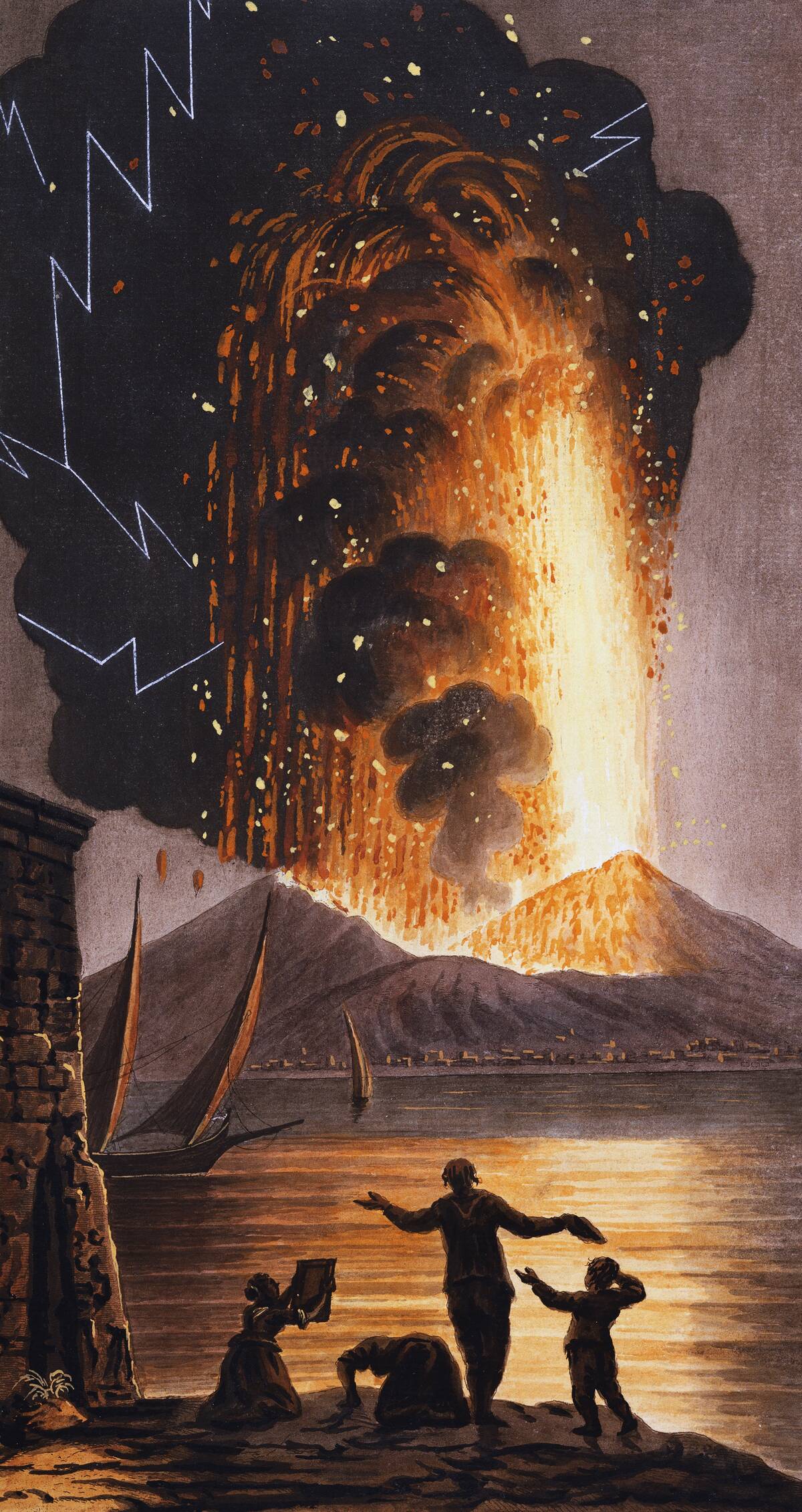 The Great Eruption of Vesuvius, August 8, 1779 by Pietro Fabris