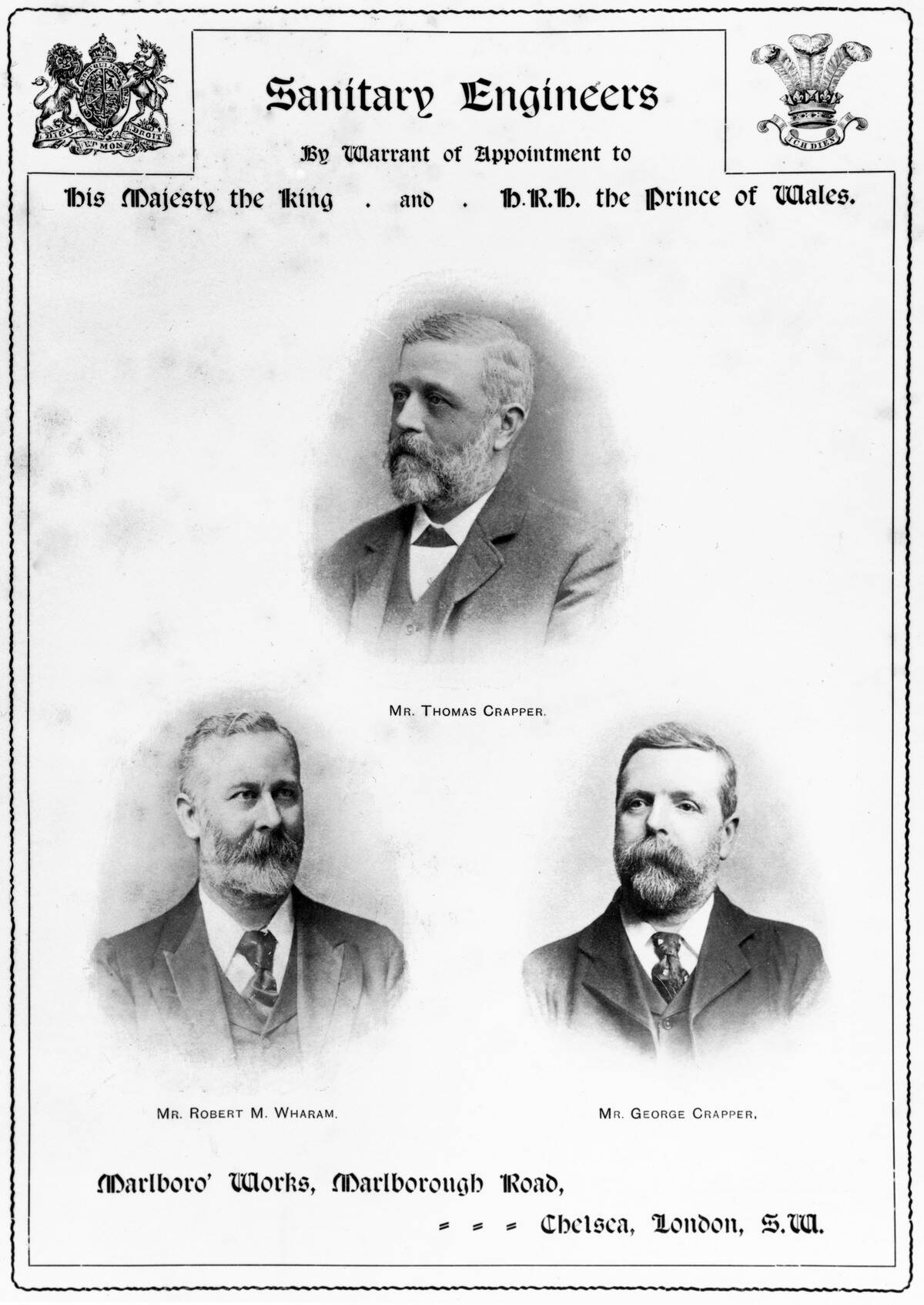 Thomas Crapper, English plumber, 1902.