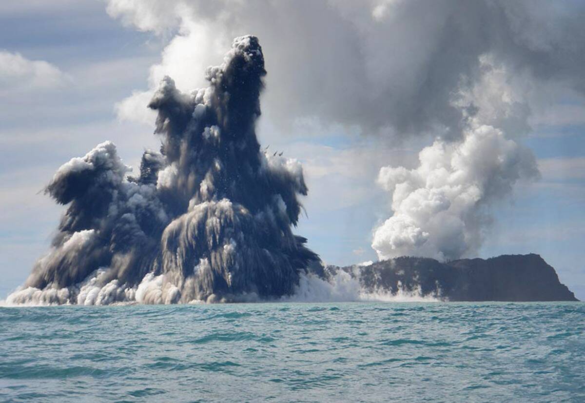 Undersea Volcano Erupts Off Of Tonga