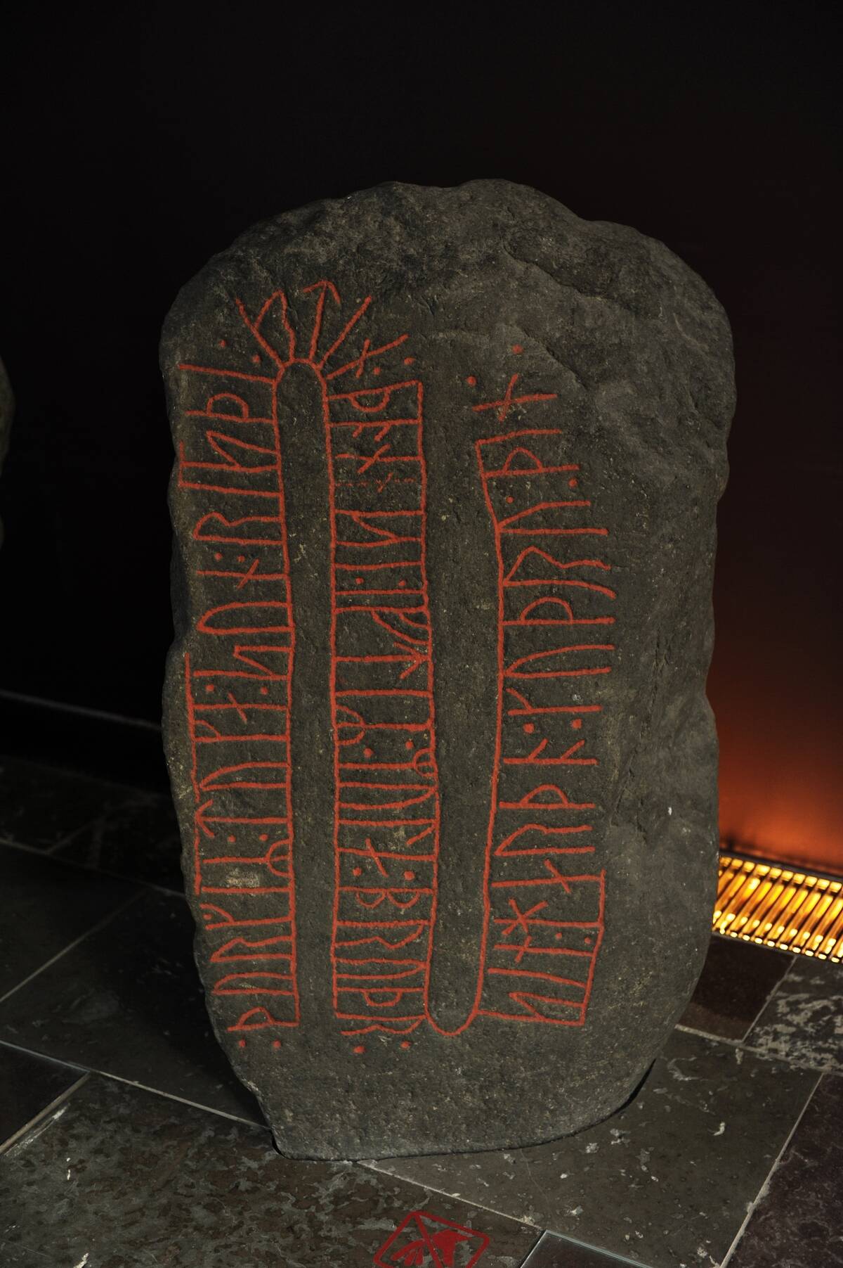 Viking Age. Asferg. 1000 AD. Runestone. Dedication to a deceased man. National Museum of Denmark.