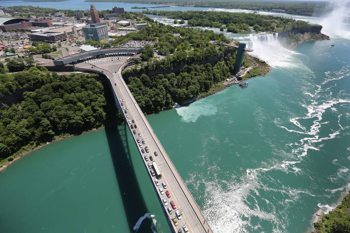 Aerials of U.S.-Canada Border Along The Niagara River