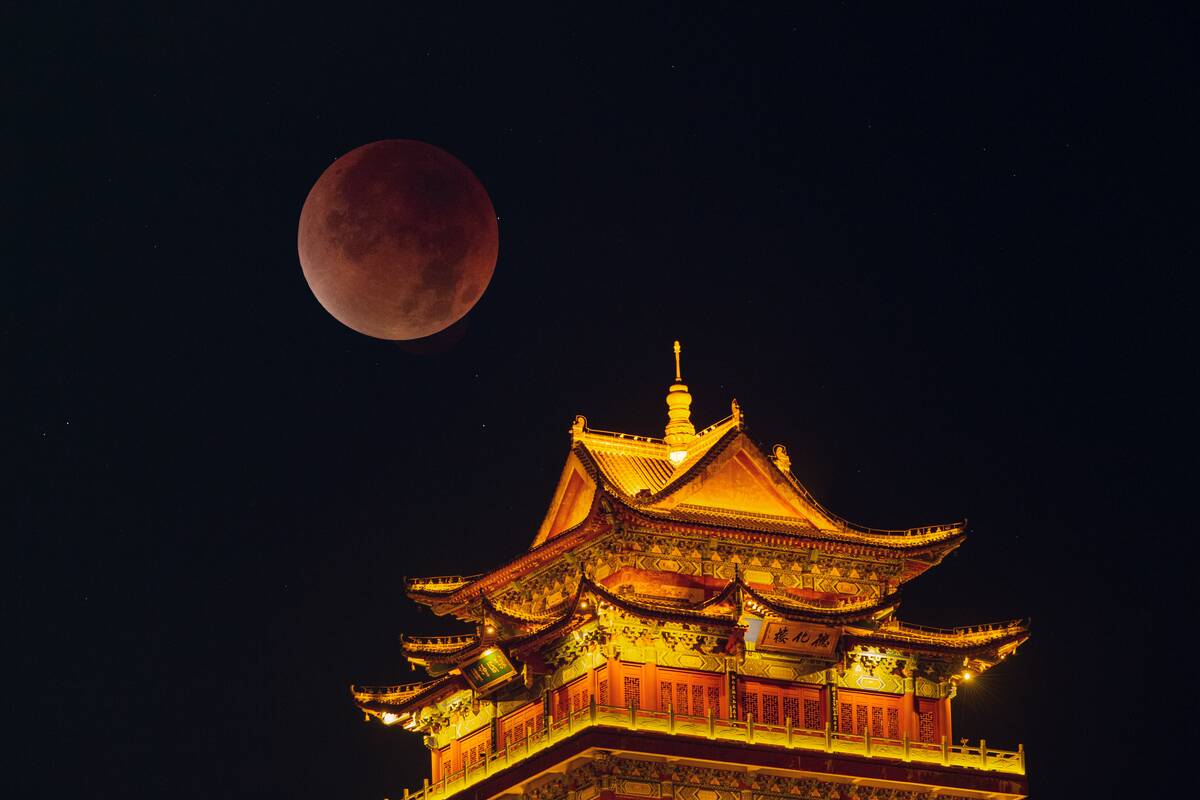 Blood Moon Observed Across China