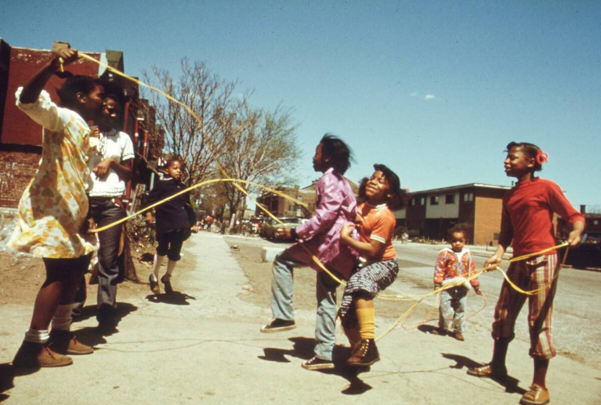 Children Outside The Ida B Wells