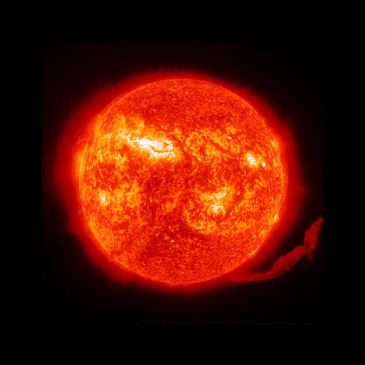 Eruption of solar material off the surface of the sun.