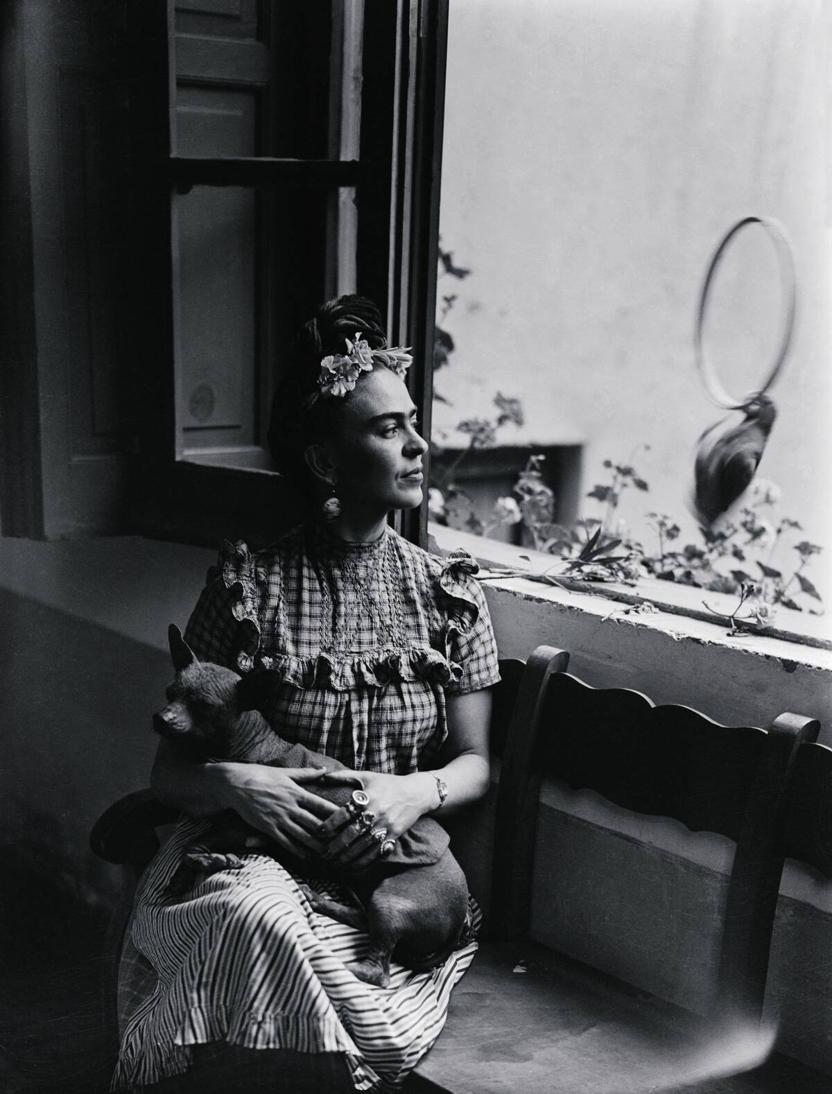 Frida Kahlo Holding her Dog